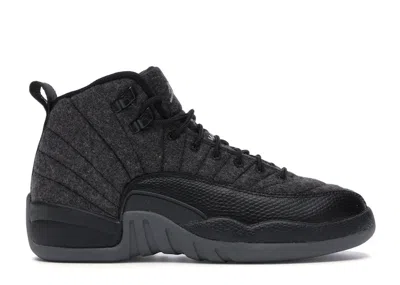 Pre-owned Jordan 12 Retro Wool Sneakers In Dark Grey/metallic Silver/black
