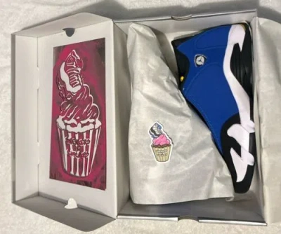 Pre-owned Jordan 14 Retro 'laney' 2023 Size 11.5 487471-407 In Varsityroyal / Black / Varsitymaize / White