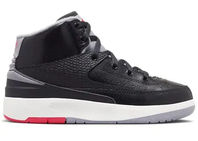 Pre-owned Jordan 2 Retro Cement Sneakers In Black/fire Red/sail In Multi