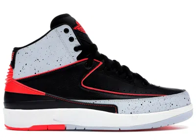 Pre-owned Jordan 2 Retro Infrared Cement Sneakers In Black/infrared 23/pure Platinum In Multi
