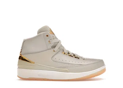 Pre-owned Jordan 2 Retro Quai 54 Sneakers In Light Bone/white/metallic Gold