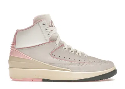 Pre-owned Jordan 2 Retro Soft Pink (women's) Sneakers In Summit White/gym Red/medium Soft Pink