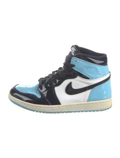 Pre-owned Jordan 2018 Patent Leather Wedge Sneakers In Blue