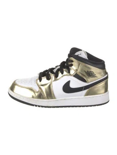 Pre-owned Jordan 2020 Leather Athletic Sneakers In Gold
