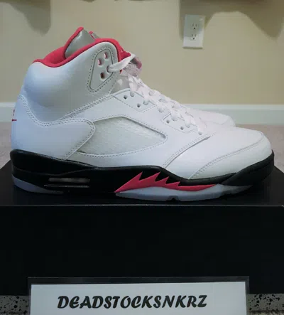 Pre-owned Jordan 2020 Nike Air  5 Retro Fire Red Da1911 102 Gs & Men's Sizes In True White/fire Red-black