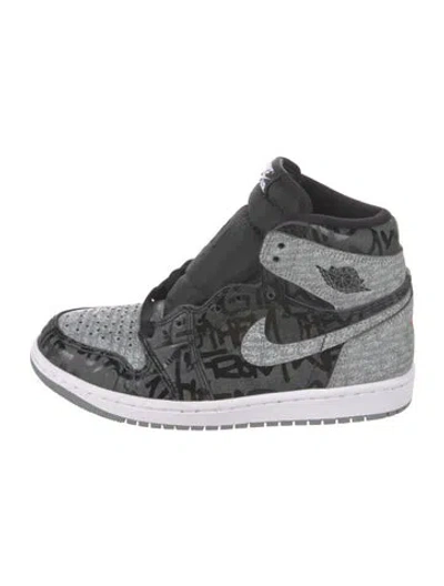 Pre-owned Jordan 2021 Leather Wedge Sneakers In Gray
