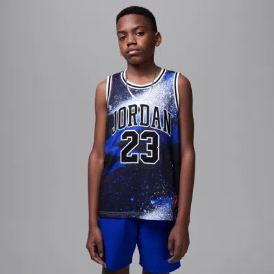 Jordan 23 Big Kids' Printed Jersey In Black