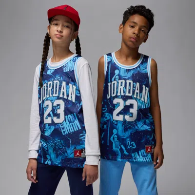 Jordan 23 Big Kids' Printed Jersey In Blue