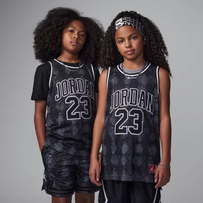 Jordan 23 Big Kids' Printed Jersey In Iron Gray/black