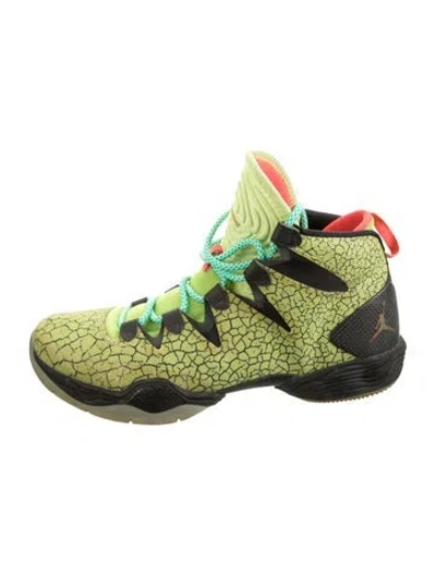 Pre-owned Jordan 28 All-star Athletic Sneakers In Metallic/yellow