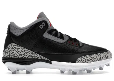 Pre-owned Jordan 3 Mid Retro Td Cement Sneakers In Black/fire Red/cement Grey In Multi
