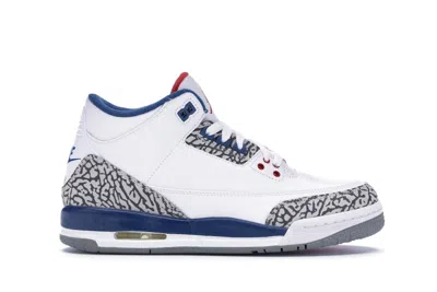 Pre-owned Jordan 3 Retro (2016) Sneakers In White/true Blue/varsity Red