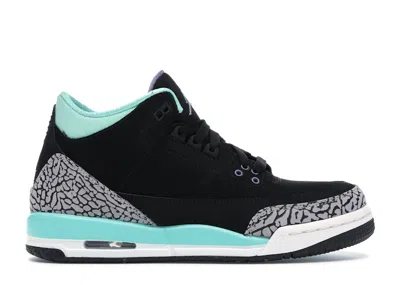 Pre-owned Jordan 3 Retro Bleached Turquoise Mint Sneakers In Black/iron Purple/blchd Trq In Multi