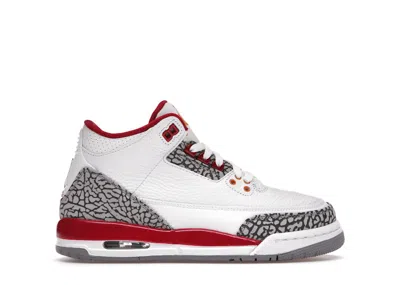 Pre-owned Jordan 3 Retro Cardinal Sneakers In White/light Curry/cardinal Red