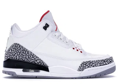 Pre-owned Jordan 3 Retro Cement (2011) Sneakers In White/cement Grey/fire Red In Multi