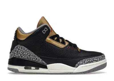Pre-owned Jordan 3 Retro Cement Gold (women's) Sneakers In Black/fire Red/metallic Gold