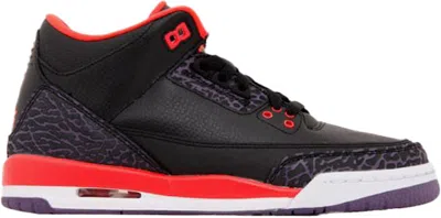 Pre-owned Jordan 3 Retro Crimson Sneakers In Black/bright Rmsn/cnyn Purple In Multi