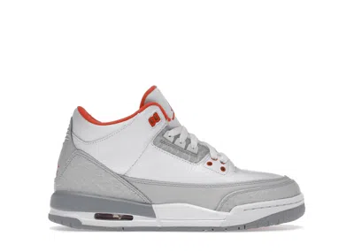 Pre-owned Jordan 3 Retro Grey Sneakers In White/crimson/neutral Grey In Multi