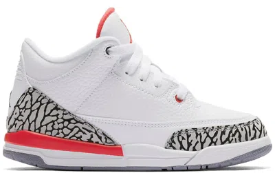 Pre-owned Jordan 3 Retro Hall Of Fame Sneakers In White/fire Red/cement Grey In Multi