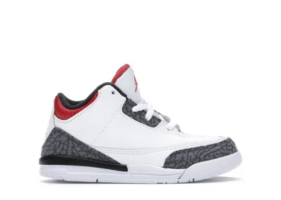 Pre-owned Jordan 3 Retro Se Denim Sneakers In White/fire Red/black