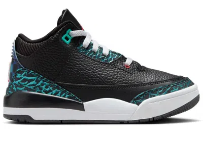 Pre-owned Jordan 3 Retro Se Moto Sneakers In Black/siren Red/hyper Jade