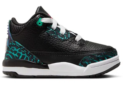 Pre-owned Jordan 3 Retro Se Moto Sneakers In Black/siren Red/hyper Jade In Multi