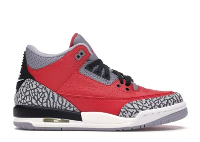 Pre-owned Jordan 3 Retro Se Sneakers In Fire Red/cement Grey