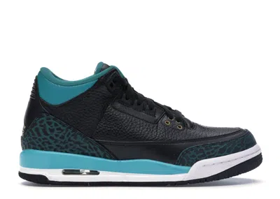 Pre-owned Jordan 3 Retro Sneakers In Black/metallic Gold/rio Teal In Multi
