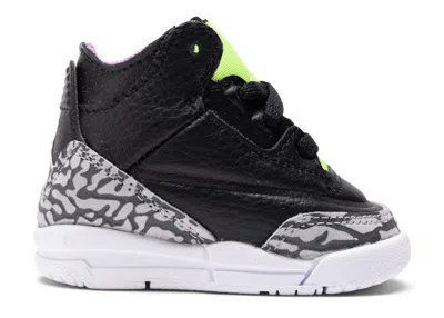 Pre-owned Jordan 3 Retro Sneakers In Black/white/electric Green In Multi