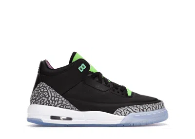 Pre-owned Jordan 3 Retro Sneakers In Black/white/electric Green In Multi