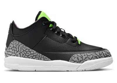 Pre-owned Jordan 3 Retro Sneakers In Black/white/electric Green