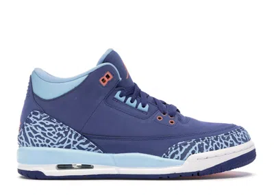 Pre-owned Jordan 3 Retro Sneakers In Purple Dust/atomic Pink/blue Cap