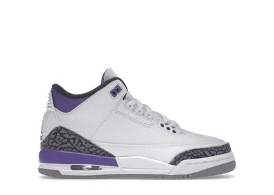 Pre-owned Jordan 3 Retro Sneakers In White/black/dark Iris
