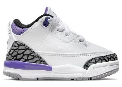 Pre-owned Jordan 3 Retro Sneakers In White/black/dark Iris In Multi