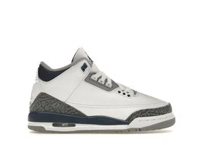 Pre-owned Jordan 3 Retro Sneakers In White/midnight Navy Blue/cement Grey