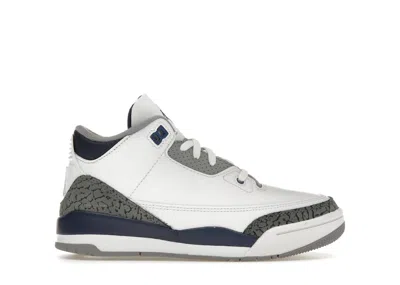 Pre-owned Jordan 3 Retro Sneakers In White/midnight Navy Blue/cement Grey