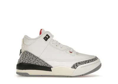 Pre-owned Jordan 3 Retro White Cement Reimagined Sneakers In Summit White/fire Red/black