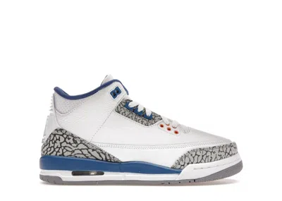 Pre-owned Jordan 3 Retro Wizards Sneakers In White/metallic Copper/true Blue