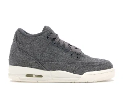 Pre-owned Jordan 3 Retro Wool Sneakers In Dark Grey/sail