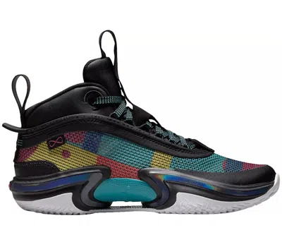 Pre-owned Jordan 36 Sneakers In Black/washed Teal/vivid Sulfur