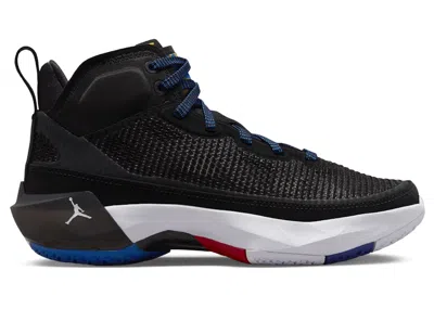 Pre-owned Jordan 37 White Sneakers In Black/university Red/bright Concord