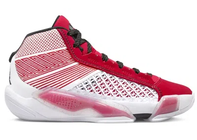 Pre-owned Jordan 38 Black Sneakers In White/university Red/metallic Gold In Multi