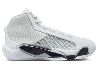 Pre-owned Jordan 38 Fiba Sneakers In White/pure Platinum/metallic Gold