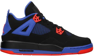 Pre-owned Jordan 4 Retro Cavs Sneakers In Black/safety Orange/game Royal