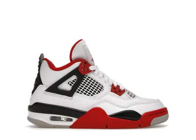 Pre-owned Jordan 4 Retro Fire Red (2020) Sneakers In White/black/tech Grey