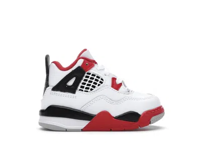 Pre-owned Jordan 4 Retro Fire Red (2020) Sneakers In White/black/tech Grey