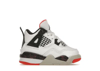 Pre-owned Jordan 4 Retro Flight Nostalgia Sneakers In White/black/bright Crimson In Multi