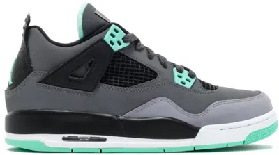 Pre-owned Jordan 4 Retro Green Glow Sneakers In Dark Grey/grn Glw/cmnt Grey In Multi