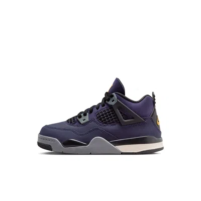 Jordan Babies' 4 Retro "imperial Purple" Little Kids' Shoes In Blue