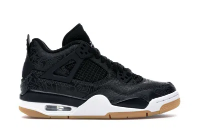 Pre-owned Jordan 4 Retro Laser Gum Sneakers In Black/white/gum Light Brown